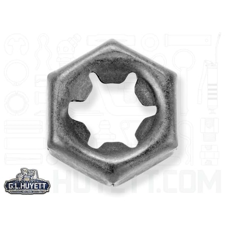 A Raymond Tinnerman Lock Nut, 1/8", Spring Steel, Mechanical Zinc and Trivalent and Sealer, .114 in Ht EFLNH-RP182700-205/B